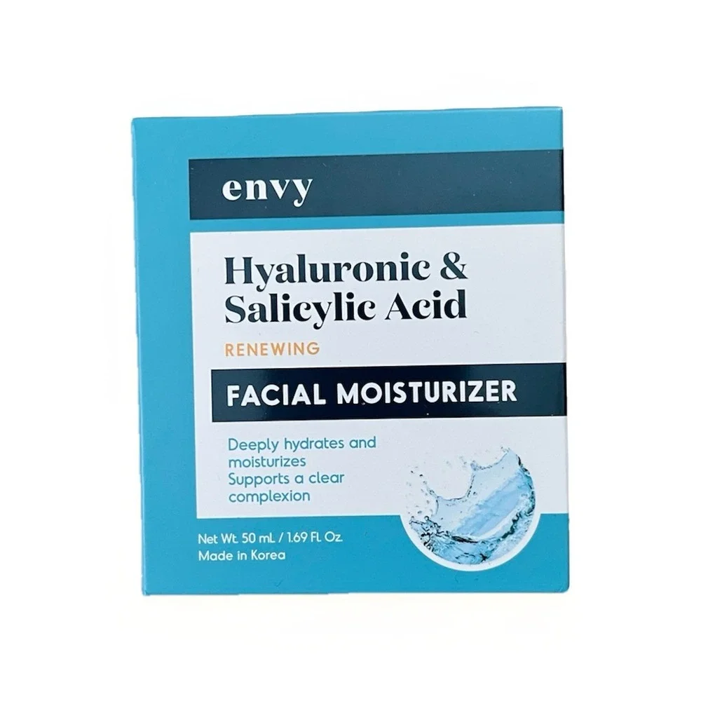 Envy Hyaluronic & Salicylic Acid Renewing Facial Serum Moisturizer 50ML New